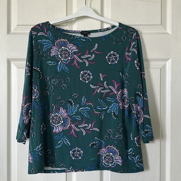 Ann Taylor Factory Tops - Ann Taylor Factory Green/Multi-Colored Floral Print Shirt Size XL